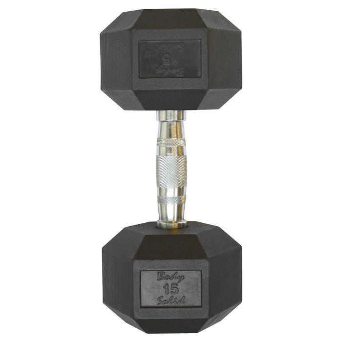 BodySolid Hexagon Rubber Dumbbell